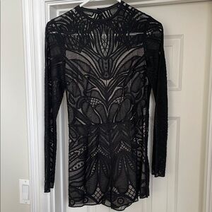 Elegant Black Lace Romper